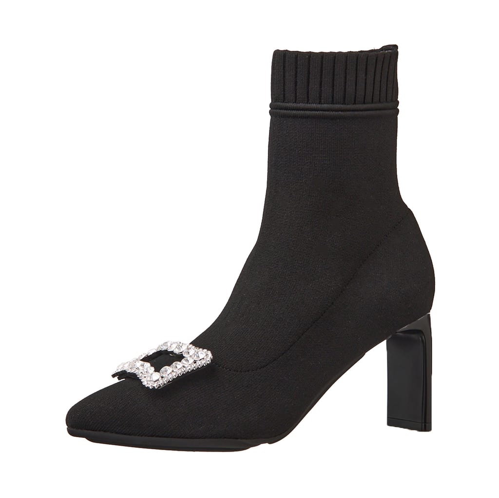 DIANA ビジューバックル付きニットブーツ 靴・バッグのダイアナ通販サイト ｜ GC67201: シューズ 【dianashoes.com】