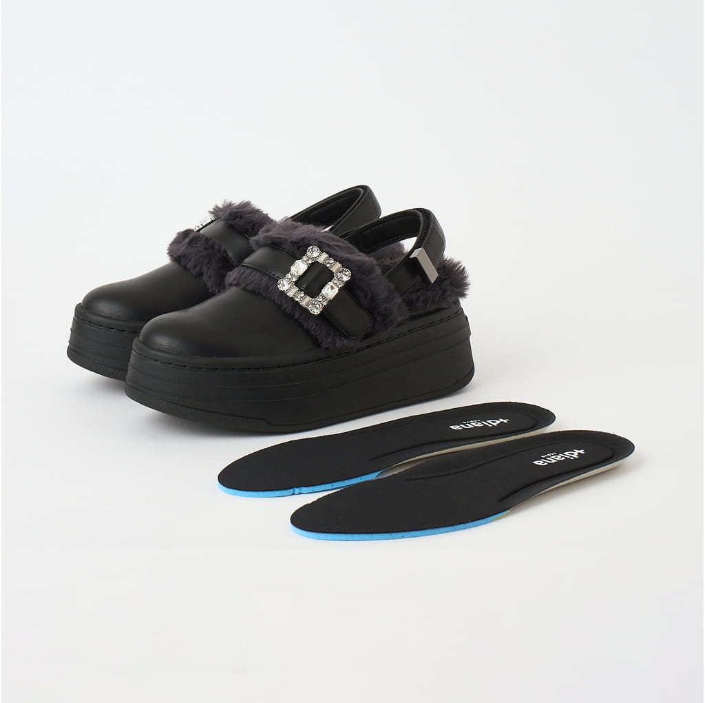 【軽量】厚底サボサンダル ブラック 黒 ファー付き DIANA ダイアナ L diana｜【軽量】厚底サボサンダル | Rakuten Fashion(楽天ファッション