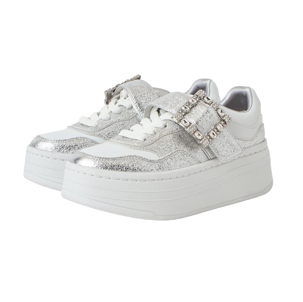 【新品未使用】+diana シルバー 厚底スニーカー　22cm 現行品 プラスダイアナ ＋diana 厚底プラットフォームスニーカー